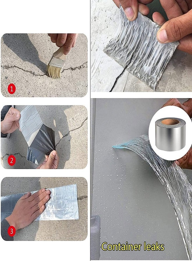 CRAZYABBS Leakage Repair Waterproof Tape for Pipe Leakage Roof Water Leakage Solution Aluminium Foil Tape Waterproof Adhesive Tape Sealing Butyl Rubber Tape for Surface Crack, Pipe Rupture - Image 2